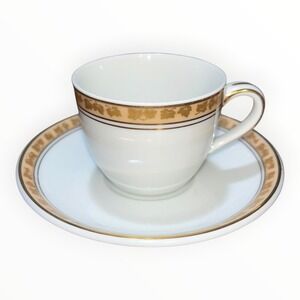 Noritake Gold Ivy‎ Leaf Tea Cup and Saucer Set White Fine China Made in Japan